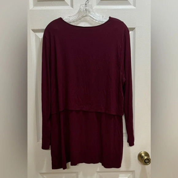 J.Jill Wearever Collection Scoop Neck Tunic Burgundy Comfy Office Size XL - Picture 2 of 7